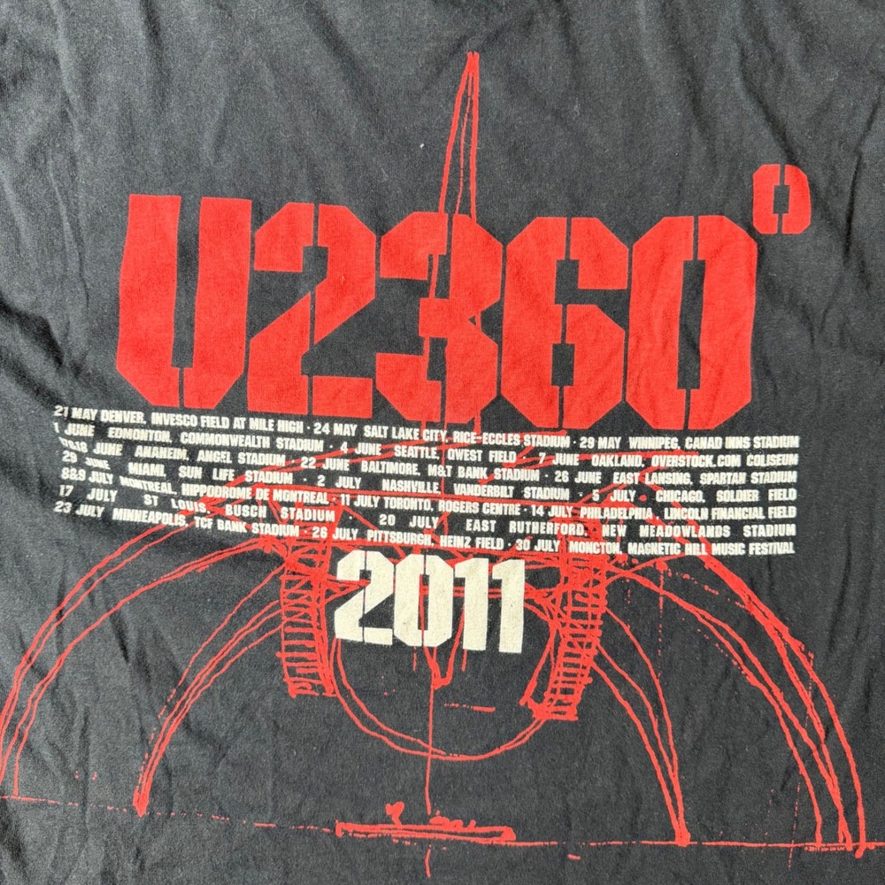 Edun Live U2 360 Tour Graphic T-Shirt Mens Large Black African Cotton Rock Band - Picture 8 of 9